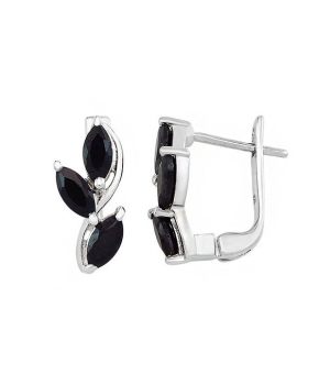 Серебряные серьги с сапфиром – Mirserebra925.ru