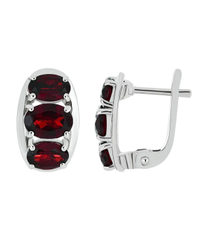 Серебряные серьги с гранатом – Mirserebra925.ru