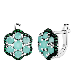 Серебряные серьги с изумрудом – Mirserebra925.ru