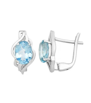 Серебряные серьги с топазом ‒ Mirserebra925.ru