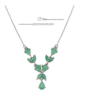 Серебряное колье с изумрудами – Mirserebra925.ru