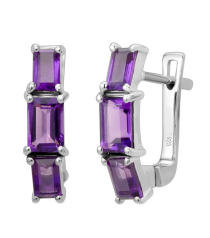 Серебряные серьги с аметистом ‒ Mirserebra925.ru