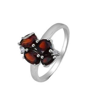 Серебряное кольцо с гранатом – Mirserebra925.ru