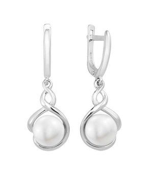 Серебряные серьги с жемчугом ‒ Mirserebra925.ru