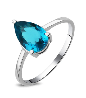 Серебряное кольцо с лондон топазом кварц ‒ Mirserebra925.ru