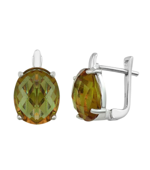 Серебряные серьги с султанитом ‒ Mirserebra925.ru