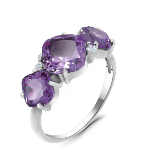 Серебряное кольцо с аметистом ‒ Mirserebra925.ru