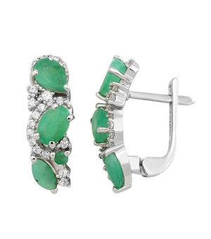 Серебряные серьги с изумрудом – Mirserebra925.ru