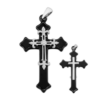 Крестик с керамикой – Mirserebra925.ru