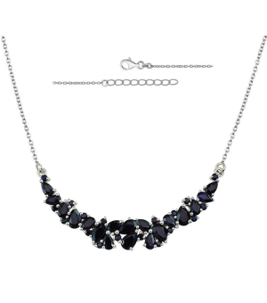 Серебряное колье с сапфирами – Mirserebra925.ru