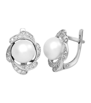 Серебряные серьги с жемчугом ‒ Mirserebra925.ru