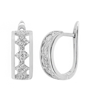 Серебряные серьги с цирконом ‒ Mirserebra925.ru