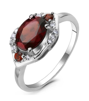 Серебряное кольцо с гранатом – Mirserebra925.ru
