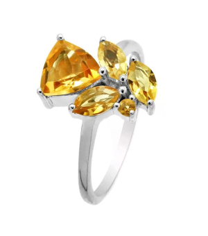 Серебряное кольцо с цитрином – Mirserebra925.ru