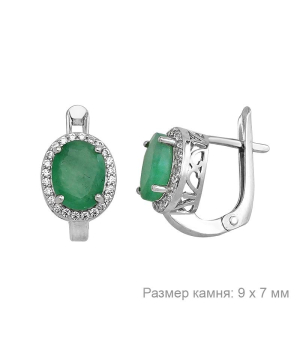 Серебряные серьги с изумрудом – Mirserebra925.ru