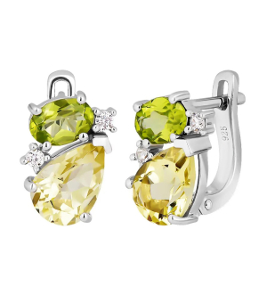 Серебряные серьги микс камней – Mirserebra925.ru