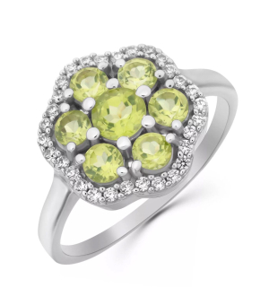 Серебряное кольцо с хризолитом – Mirserebra925.ru