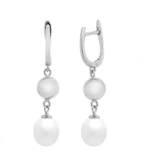 Серебряные серьги с жемчугом ‒ Mirserebra925.ru