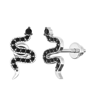 Серебряные серьги с цирконом ‒ Mirserebra925.ru