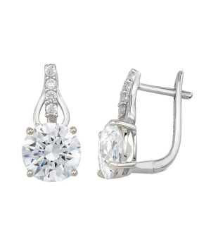 Серебряные серьги с цирконом ‒ Mirserebra925.ru