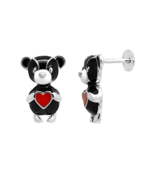 Серебряные серьги с эмалью ‒ Mirserebra925.ru