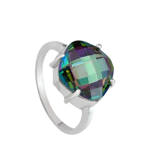 Серебряное кольцо с мистик кварцем ‒ Mirserebra925.ru
