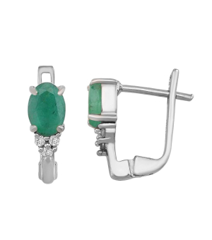Серебряные серьги с изумрудом – Mirserebra925.ru