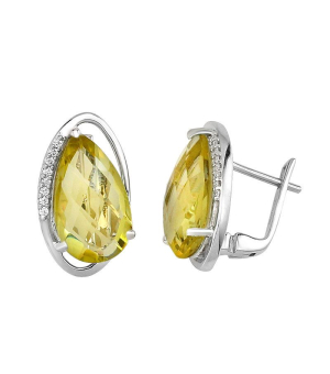 Серебряные серьги с лимонным топазом – Mirserebra925.ru