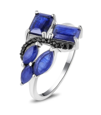 Серебряное кольцо с сапфиром – Mirserebra925.ru