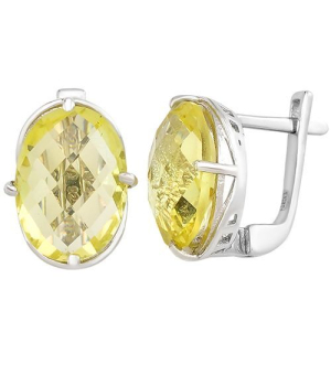 Серебряные серьги с лимонным топазом – Mirserebra925.ru
