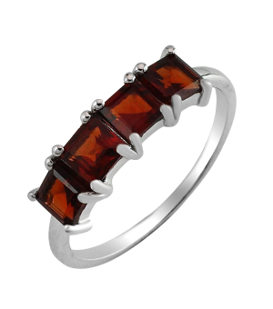 Серебряное кольцо с гранатом – Mirserebra925.ru