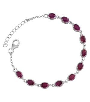 Серебряный браслет с рубинами – Mirserebra925.ru
