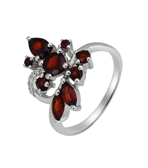 Серебряное кольцо с гранатом – Mirserebra925.ru