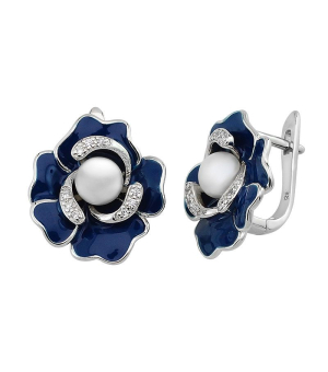 Серебряные серьги с эмалью ‒ Mirserebra925.ru