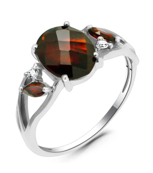 Серебряное кольцо с гранатом – Mirserebra925.ru