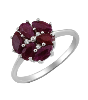 Серебряное кольцо с рубином – Mirserebra925.ru