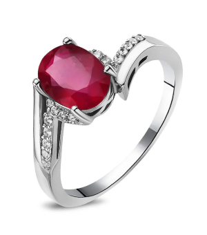 Серебряное кольцо с рубином – Mirserebra925.ru