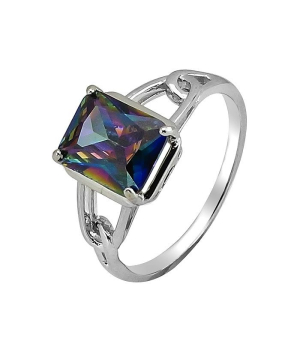 Серебряное кольцо с мистик кварцем ‒ Mirserebra925.ru