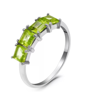 Серебряное кольцо с хризолитом – Mirserebra925.ru