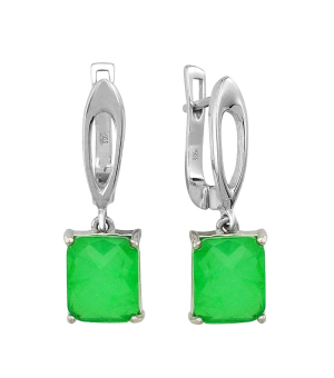 Серебряные серьги с турмалином шартрез ‒ Mirserebra925.ru