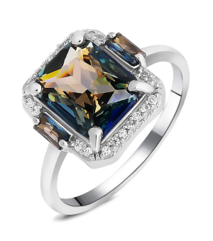 Серебряное кольцо с мистик кварцем ‒ Mirserebra925.ru