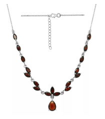 Серебряное колье с гранатом – Mirserebra925.ru