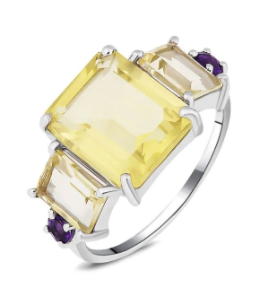 Серебряное кольцо микс камней – Mirserebra925.ru