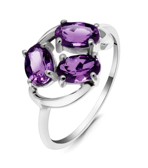 Серебряное кольцо с аметистом ‒ Mirserebra925.ru