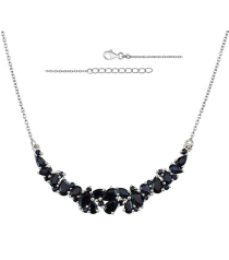 Серебряное колье с сапфирами – Mirserebra925.ru