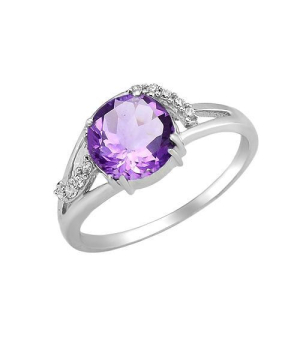 Серебряное кольцо с аметистом ‒ Mirserebra925.ru