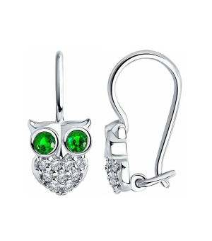 Серебряные серьги с цирконом ‒ Mirserebra925.ru