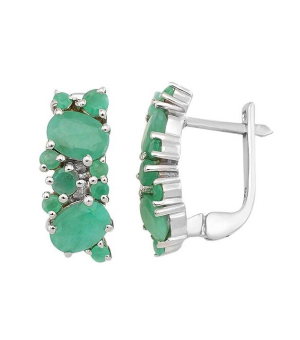 Серебряные серьги с изумрудом – Mirserebra925.ru