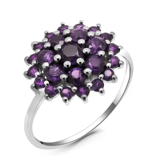 Серебряное кольцо с аметистом ‒ Mirserebra925.ru