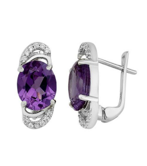 Серебряные серьги с александритом ‒ Mirserebra925.ru